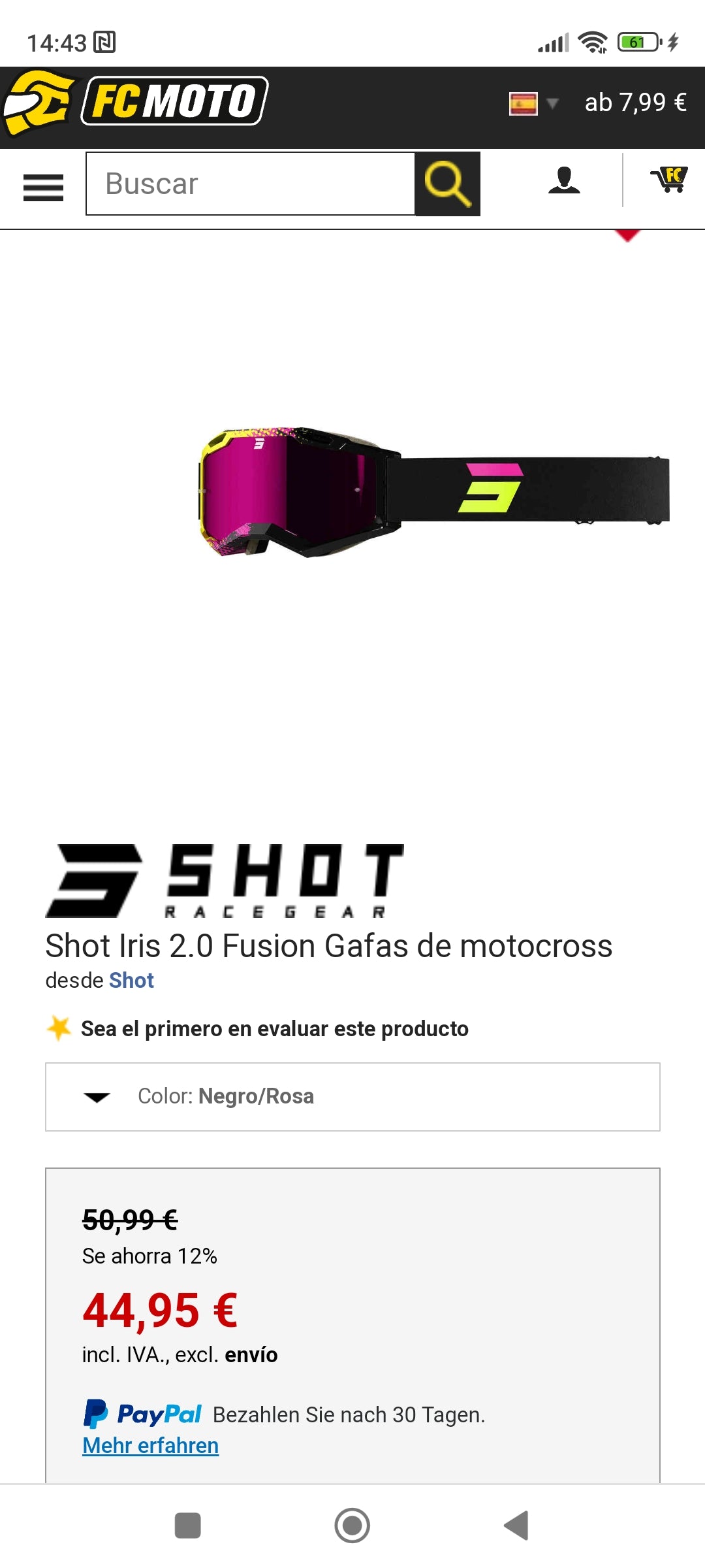 Gafas motocross Shot IRIS 2.0.